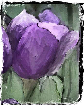 Digital Arts titled "Purple Flower" by Cap, Original Artwork