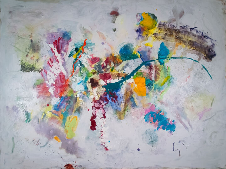 Painting titled "Dream Beneath the M…" by Don Perley, Original Artwork, Oil Mounted on Wood Stretcher frame