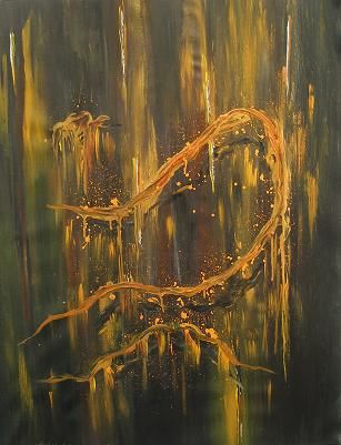 Peinture intitulée "love chain" par Miro, Œuvre d'art originale, Huile