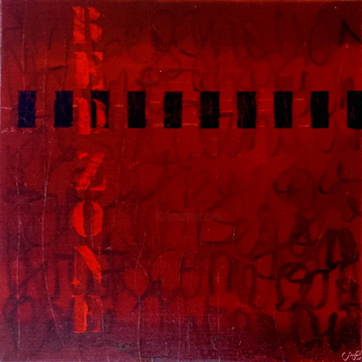 Painting titled "RED ZONE 2" by Cab Apert Claude, Original Artwork