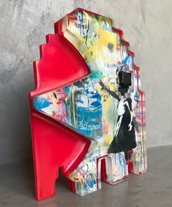 Sculpture titled "Little Girl - Score…" by Artcadebites, Original Art, Resin