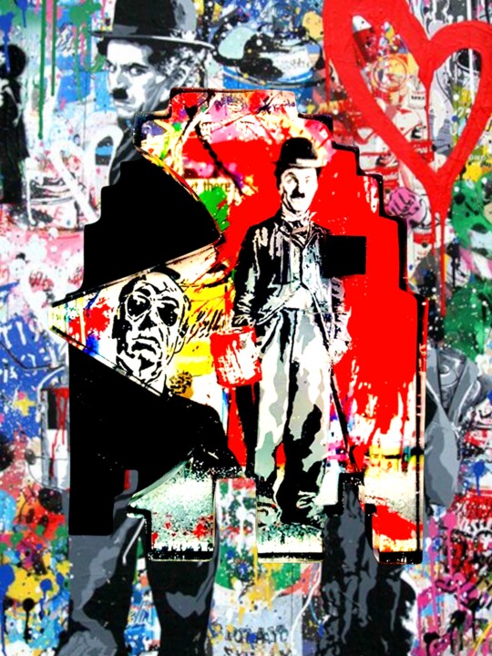 Druckgrafik mit dem Titel "Charlie" von Artcadebites, Original-Kunstwerk, Digitaldruck