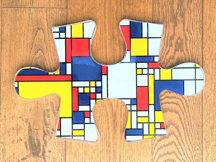 Sculpture intitulée "Artpuzzle Piece #011" par Artcadebites, Œuvre d'art originale, Résine