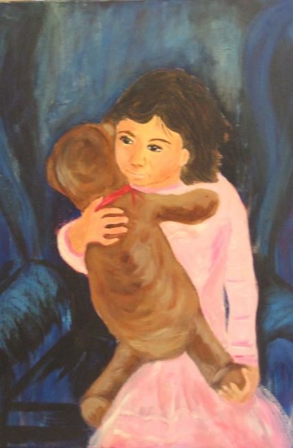Painting titled "My Teddy Bear" by Adele Steinberg, Original Artwork