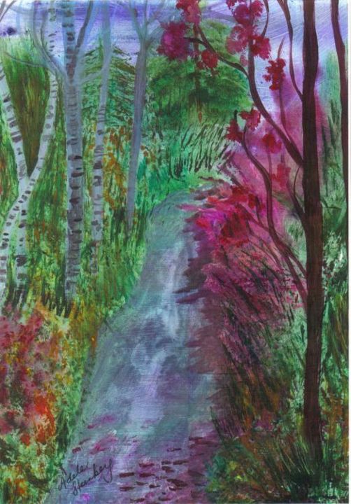 Malerei mit dem Titel "Spring time Path" von Adele Steinberg, Original-Kunstwerk