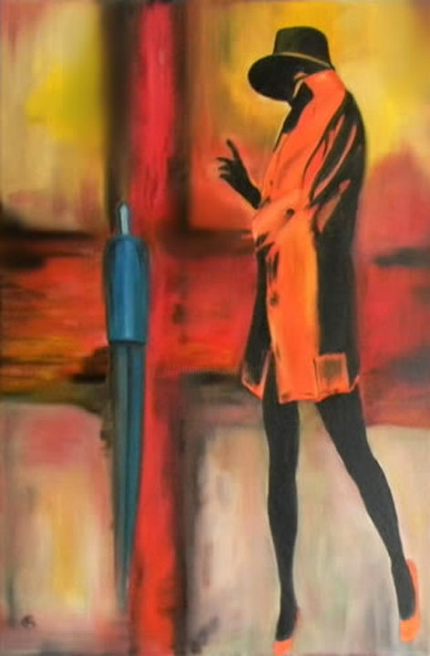 Painting titled "Looking Back" by Svetlana Bagdasaryan, Original Art, Oil