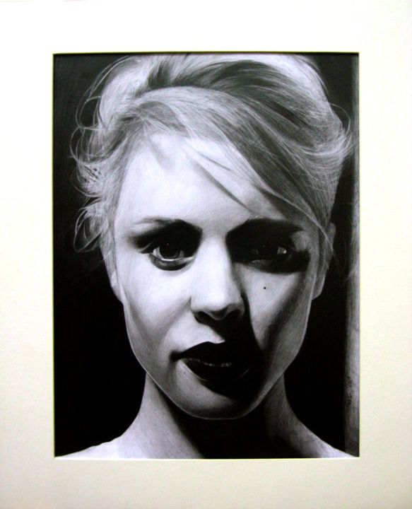 Картина под названием "portrait1" - Electra Varnava, Подлинное произведение искусства, Карандаш