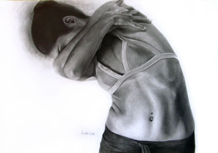 Картина под названием "Figure" - Electra Varnava, Подлинное произведение искусства, Карандаш