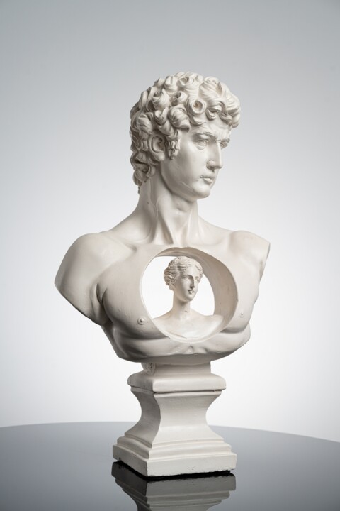 Sculptuur getiteld "David & Aphrodite H…" door Dervis Yusuf Akdemir, Origineel Kunstwerk, Gips
