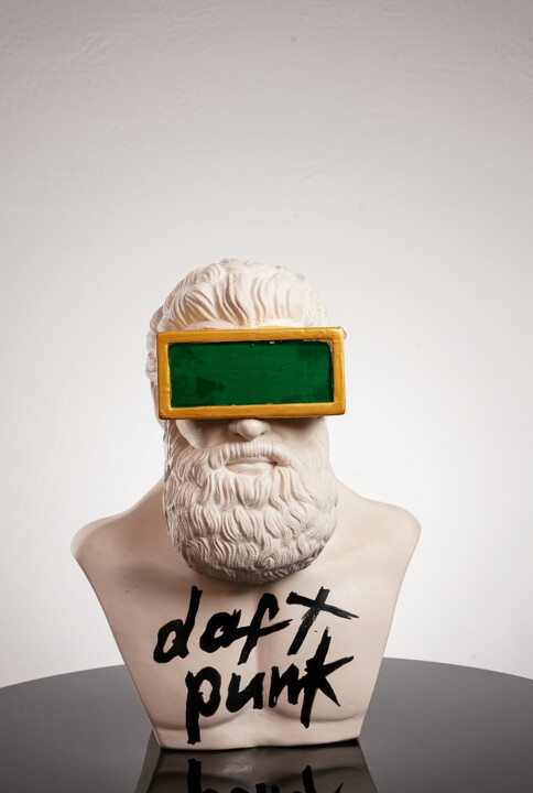 Sculpture titled "Daft Punk Meets The…" by Dervis Yusuf Akdemir, Original Artwork, Plaster