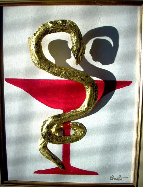 Sculpture titled "Caducée" by Paul Pacotto, Original Artwork, Metals