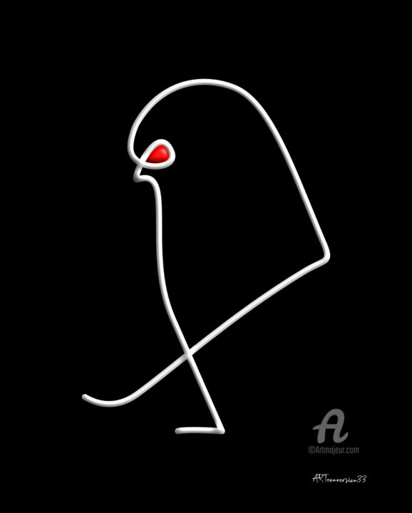 Digital Arts titled "Picasso "Bird"  ART…" by Uwe Jähnig, Original Artwork, Digital Painting