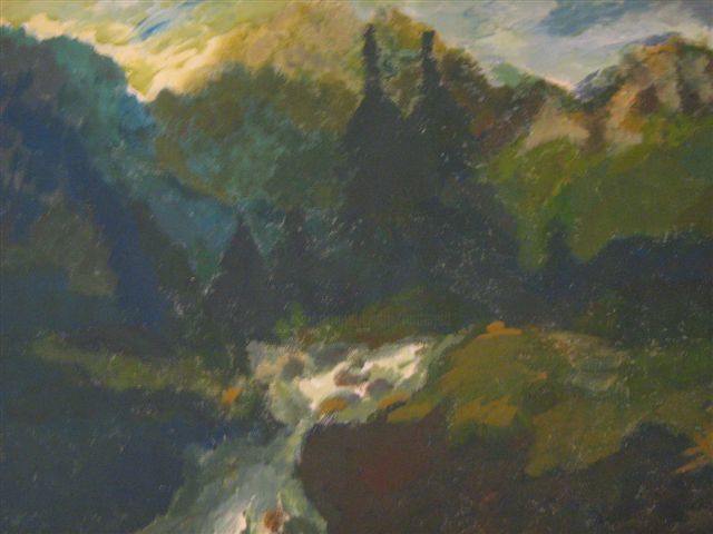 Peinture intitulée "Paysage montagneux" par Artcouleur S, Œuvre d'art originale, Autre