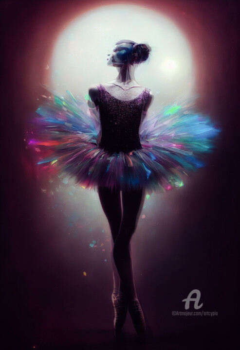 Digitale Kunst getiteld "Prima Ballerina" door Artcypia, Origineel Kunstwerk, AI gegenereerde afbeelding