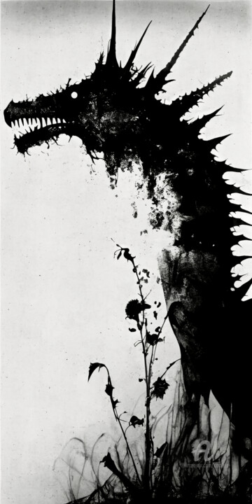 Arts numériques intitulée "Dragon" par Artcypia, Œuvre d'art originale, Image générée par l'IA