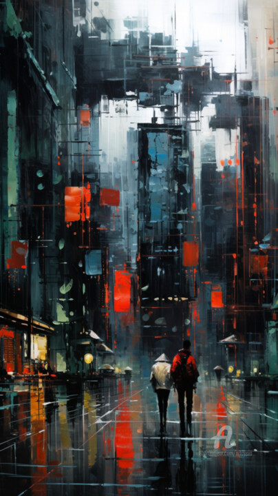 Arts numériques intitulée "Futurist City" par Artcypia, Œuvre d'art originale, Image générée par l'IA