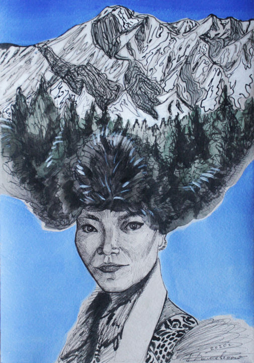 「"Venus Buryat" from…」というタイトルの描画 Anastasiya Dashevskayaによって, オリジナルのアートワーク, アクリル
