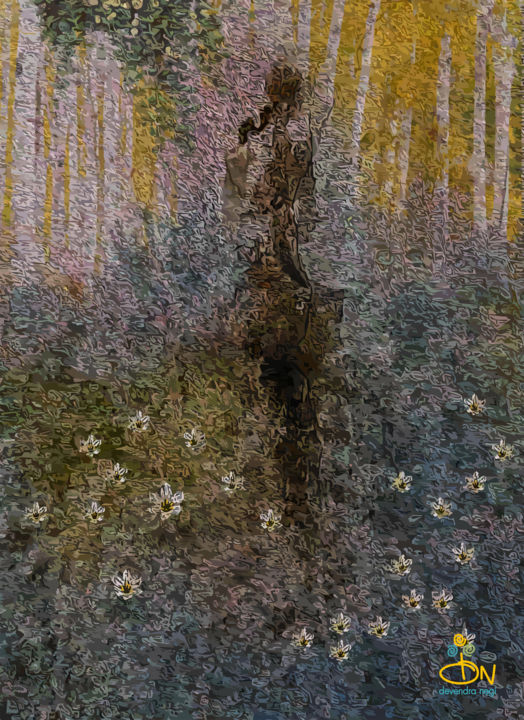 Digitale Kunst mit dem Titel "goddess-of-the-wild…" von Devendra Negi, Original-Kunstwerk, Digitale Malerei