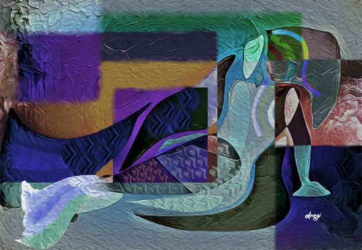 Digital Arts titled "RECLINING MERMAID" by Devendra Negi, Original Artwork, Digital Painting