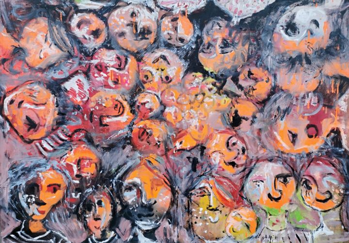 Painting titled "We are One" by Dalma Dobisz, Original Art, Oil