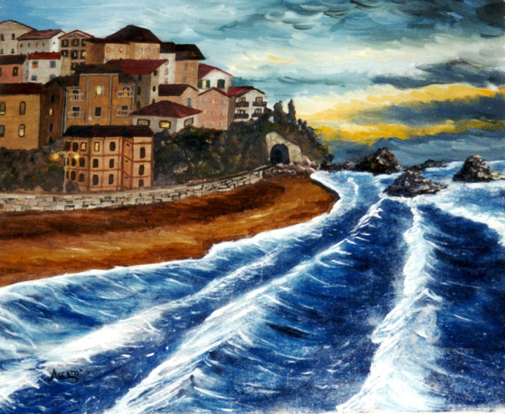 Painting titled "Gargano 2" by Accarò, Original Artwork, Oil