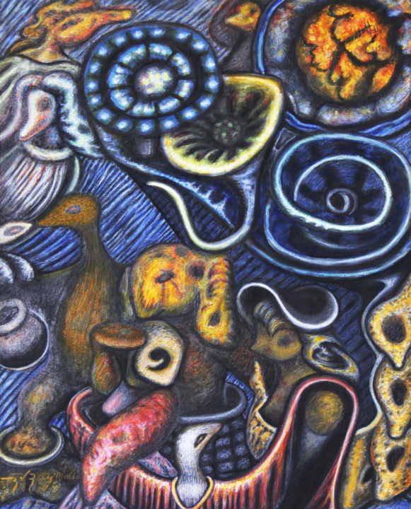 Pintura titulada "Ecosistema" por Raymundo Rodríguez Velázquez, Obra de arte original, Acrílico