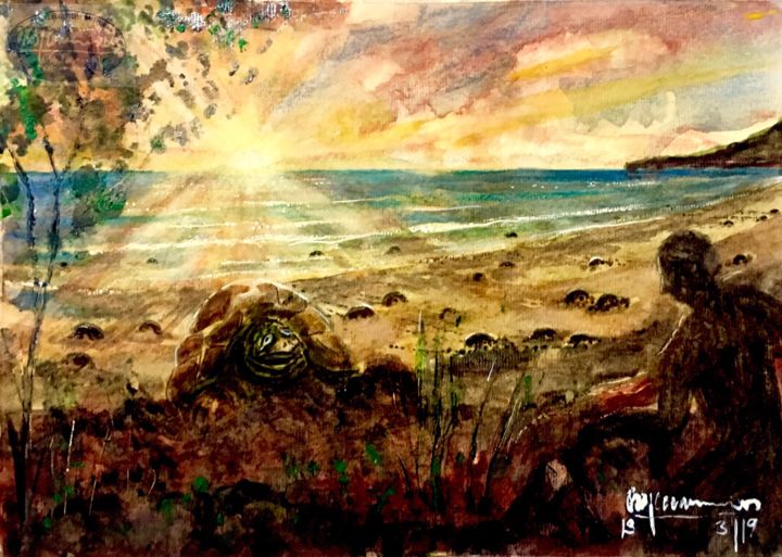 Peinture intitulée "“RESERVA ECOLÓGICA…" par Arte Literatura Vida Orozcocampos, Œuvre d'art originale, Aquarelle