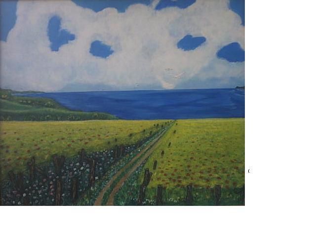 Pittura intitolato "Campo di grano." da Angelo Pisciotta, Opera d'arte originale, Acrilico