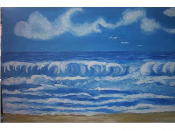 Painting titled "Mare" by Angelo Pisciotta, Original Artwork
