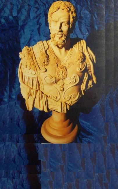 Scultura intitolato "Console Romano" da Angelo Pisciotta, Opera d'arte originale, Terracotta