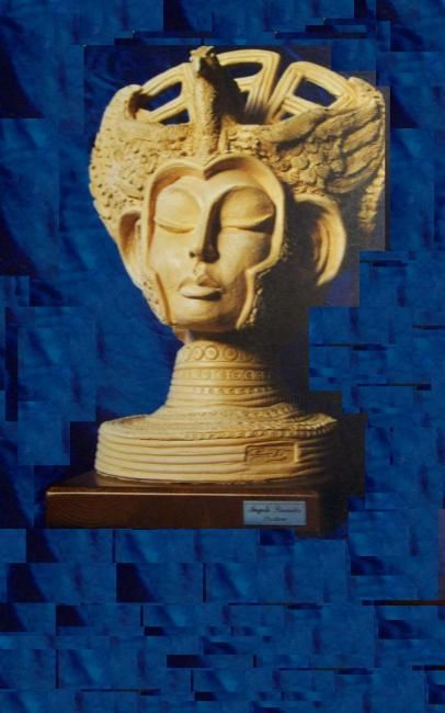 Scultura intitolato "donna aquila" da Angelo Pisciotta, Opera d'arte originale, Terracotta