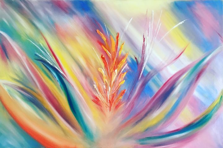 Peinture intitulée "Flower of dreams" par Artealegre By Yulia, Œuvre d'art originale, Huile