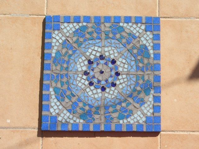Artcraft titled "Blue Mosaic Mandala" by Arteangel, Original Artwork