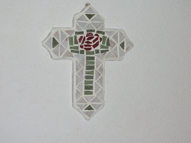 Artcraft titled "Cross with rose" by Arteangel, Original Artwork