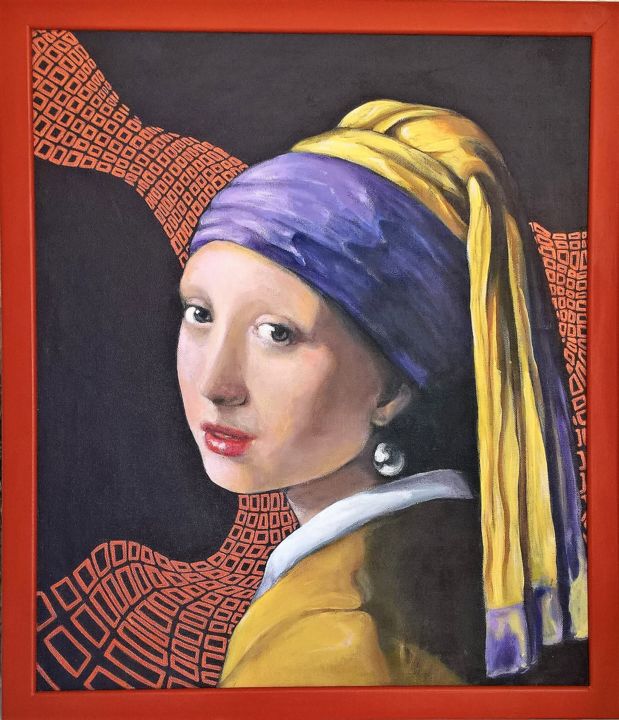 Peinture intitulée "LA JEUNE FILLE AU G…" par Carole Dureau, Œuvre d'art originale, Acrylique