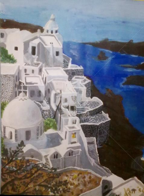 Painting titled "Paesaggio" by Noir, Original Artwork