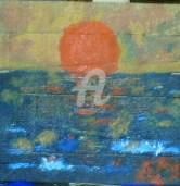 Painting titled "tramonto impression…" by Noir, Original Artwork