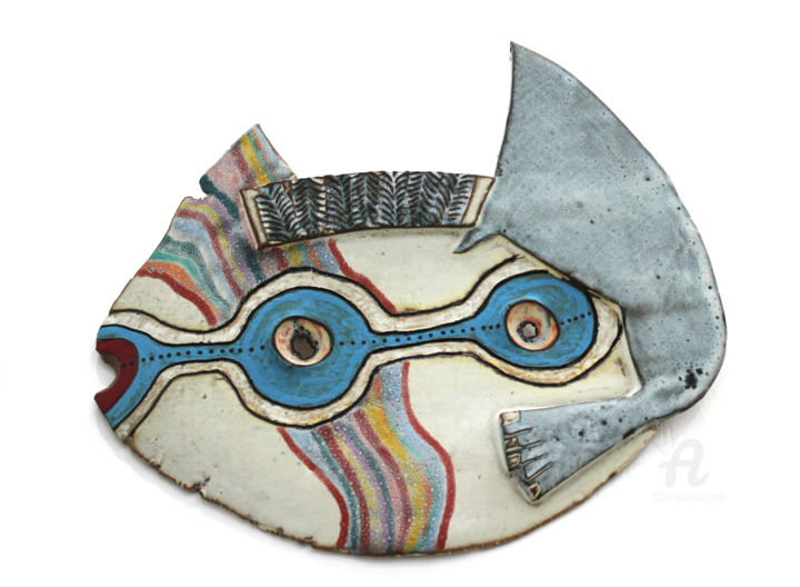 Scultura intitolato "A perna de peixe (T…" da Artedegema Galeria, Opera d'arte originale, Ceramica