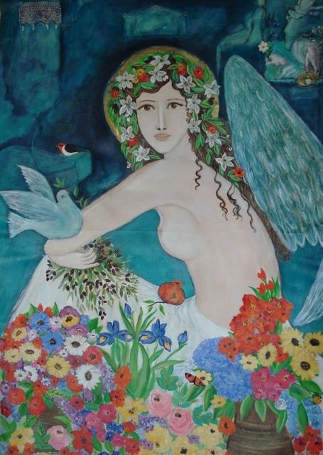 Painting titled "Irimia paz" by Maika, Original Artwork, Acrylic