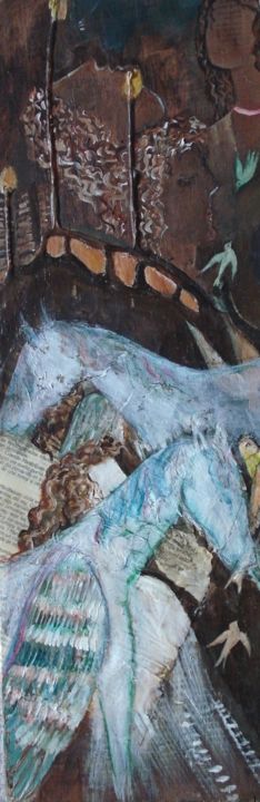 Картина под названием "Las hojas de la bib…" - Maika, Подлинное произведение искусства, Акрил