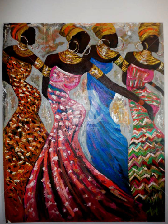Painting titled "Mulheres" by Narcisa, Original Artwork, Acrylic