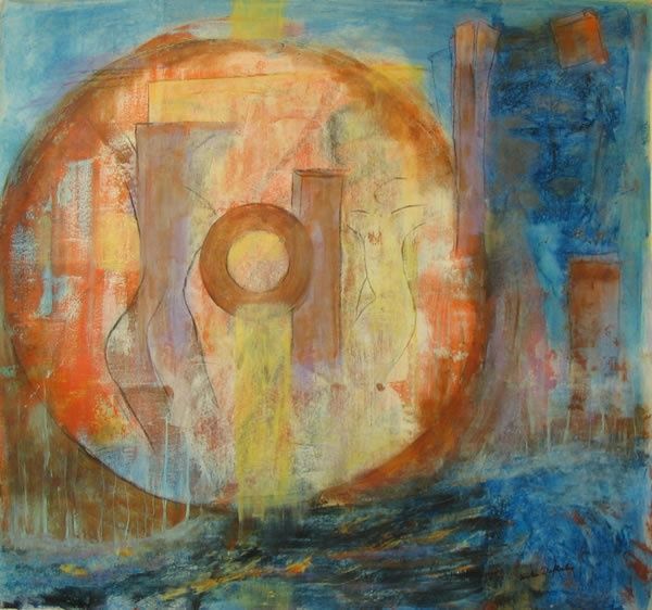 Peinture intitulée "Wheel of Life" par Kristin Dorfhuber, Œuvre d'art originale, Huile