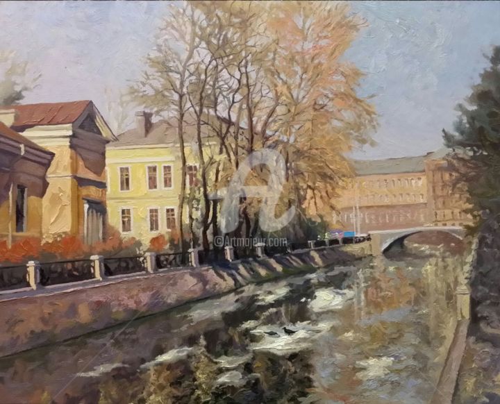 Painting titled "весна в Питере" by Vladimir Vorontsov, Original Artwork, Oil