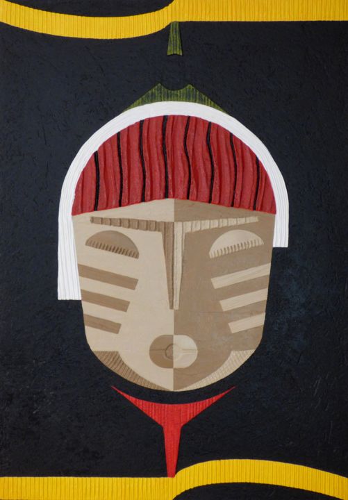 Ζωγραφική με τίτλο "Mascara" από Juanma Luna (Arteluny), Αυθεντικά έργα τέχνης, Ακρυλικό