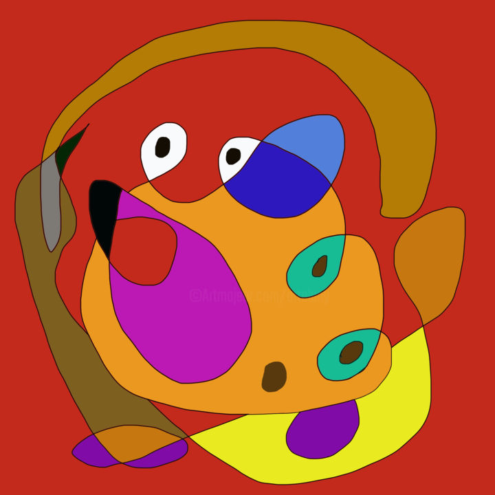 Grafika cyfrowa / sztuka generowana cyfrowo zatytułowany „Dino” autorstwa Arteluny, Oryginalna praca, 2D praca cyfrowa