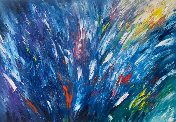 Painting titled ""Movement of light"" by Artem Grunyka, Original Artwork, Oil