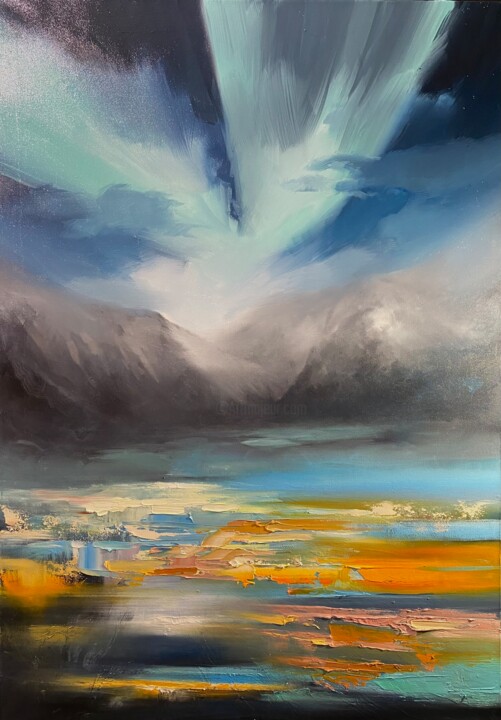 Painting titled "Aurora" by Artem Grunyka, Original Artwork, Oil