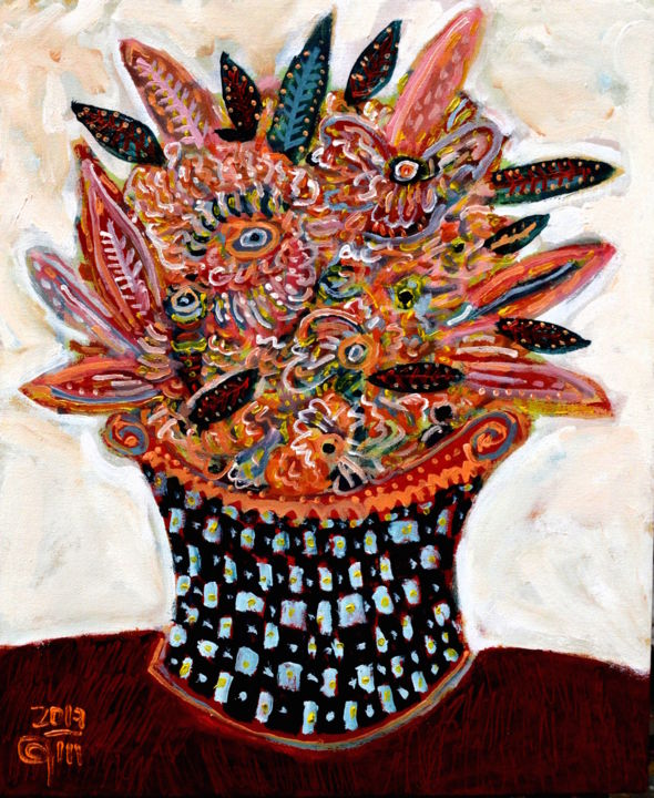 Pintura titulada "Flores" por Manu Jorquera, Obra de arte original