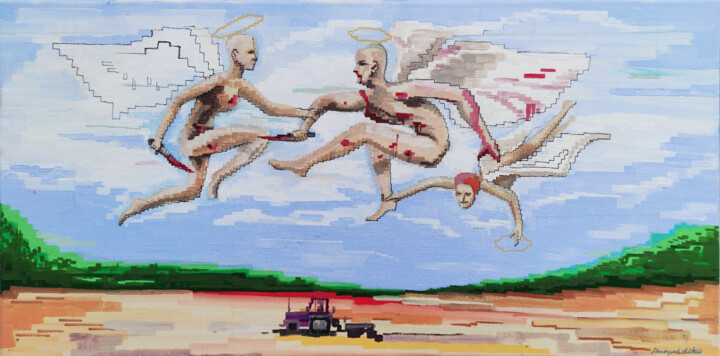 Pittura intitolato "Angel" da Artem Danevych, Opera d'arte originale, Acrilico