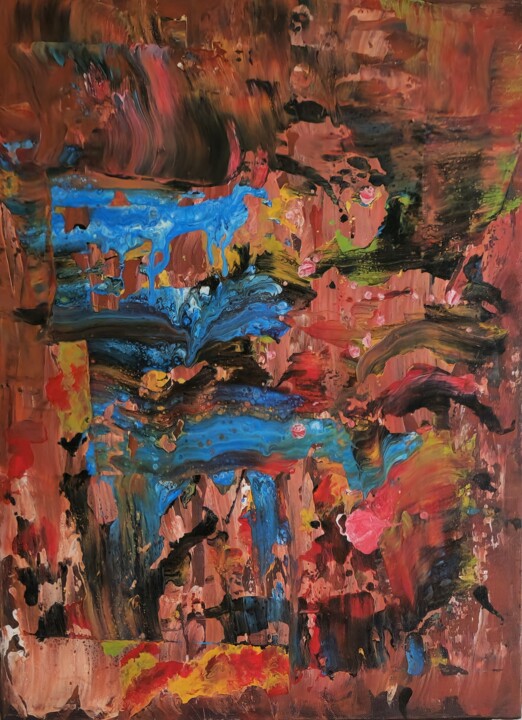 Painting titled "Desertic Chaos" by Artemio Alvarez, Original Artwork, Acrylic